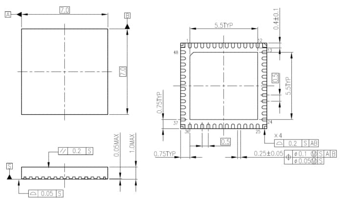 Mechanical Drawing - Toshiba TB67H420FTG Brushed DC Motor Driver